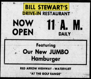 Bill Stewarts Drive-In Restaurant - May 1965 Ad (newer photo)